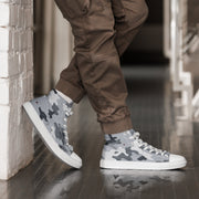 Frozen Tundra Topo CAMO Mens High-Top Canvas Shoes - White / 5