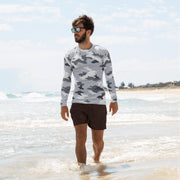 Frozen Tundra Topo CAMO Mens Long-sleeve Rash Guard - XS