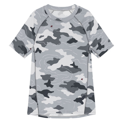 Frozen Tundra Topo CAMO Mens Short-Sleeve Rash Guard - 2XS
