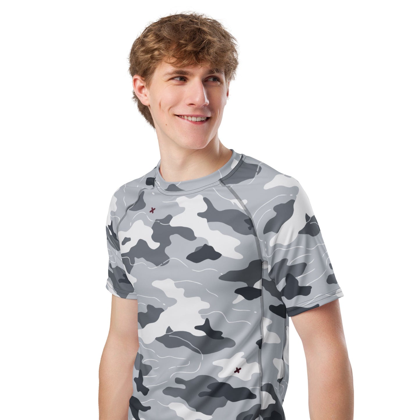 Frozen Tundra Topo CAMO Mens Short-Sleeve Rash Guard