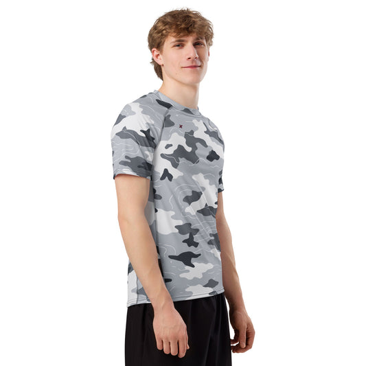 Frozen Tundra Topo CAMO Mens Short-Sleeve Rash Guard - Short-sleeve Guards