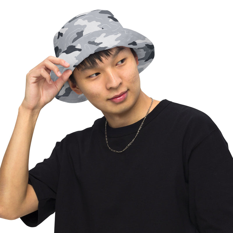 Frozen Tundra Topo CAMO Reversible Bucket Hat - Head