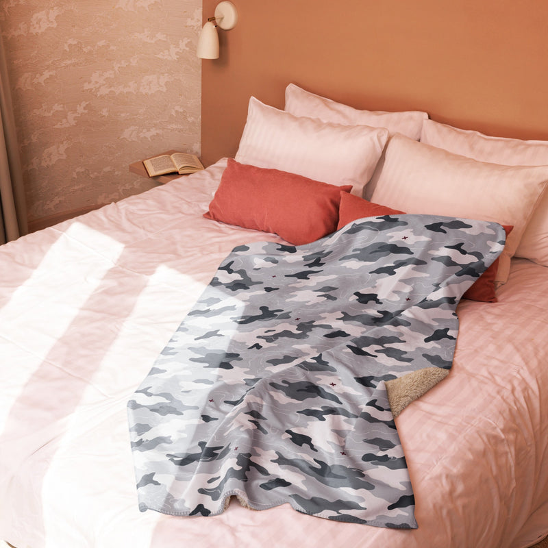 Frozen Tundra Topo CAMO Sherpa Blanket