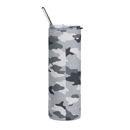 Frozen Tundra Topo CAMO Stainless steel tumbler - Black - Steel Tumbler