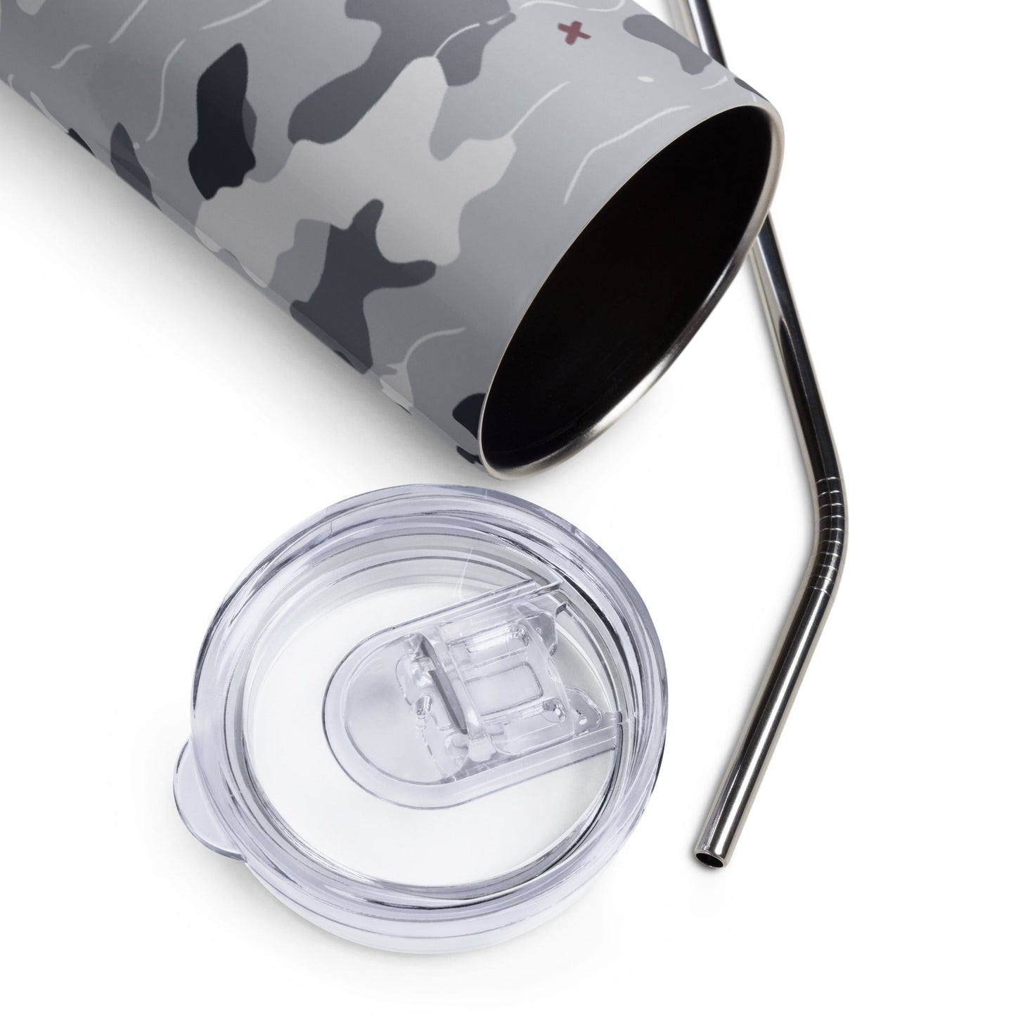 Frozen Tundra Topo CAMO Stainless steel tumbler - Black - Steel Tumbler