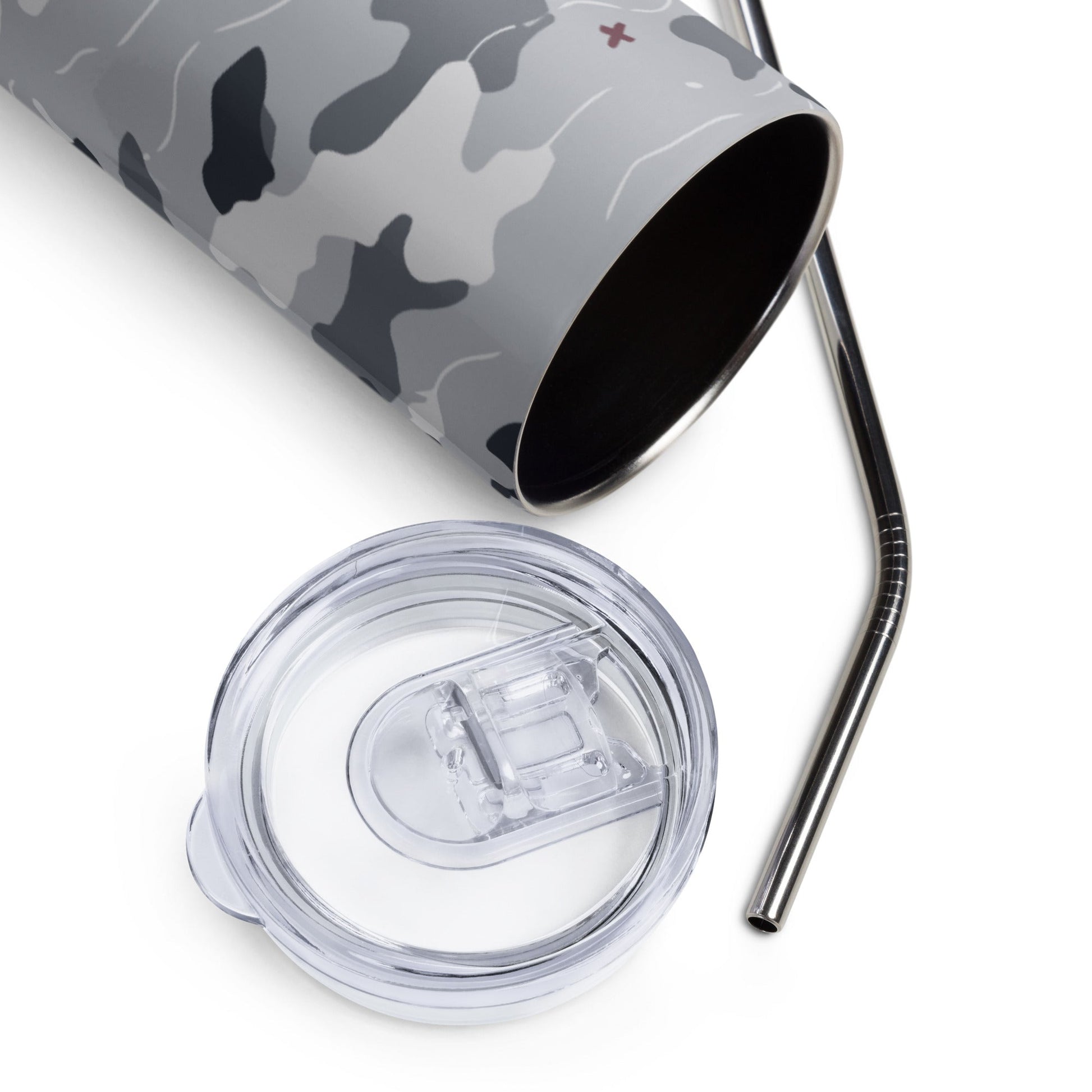 Frozen Tundra Topo CAMO Stainless steel tumbler - Black - Steel Tumbler