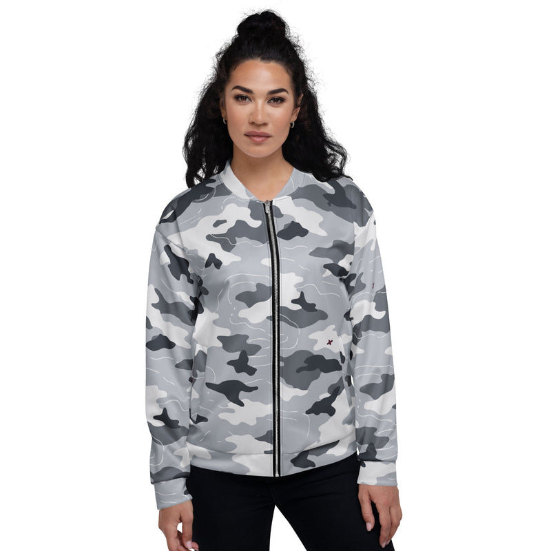 Frozen Tundra Topo CAMO Unisex Bomber Jacket