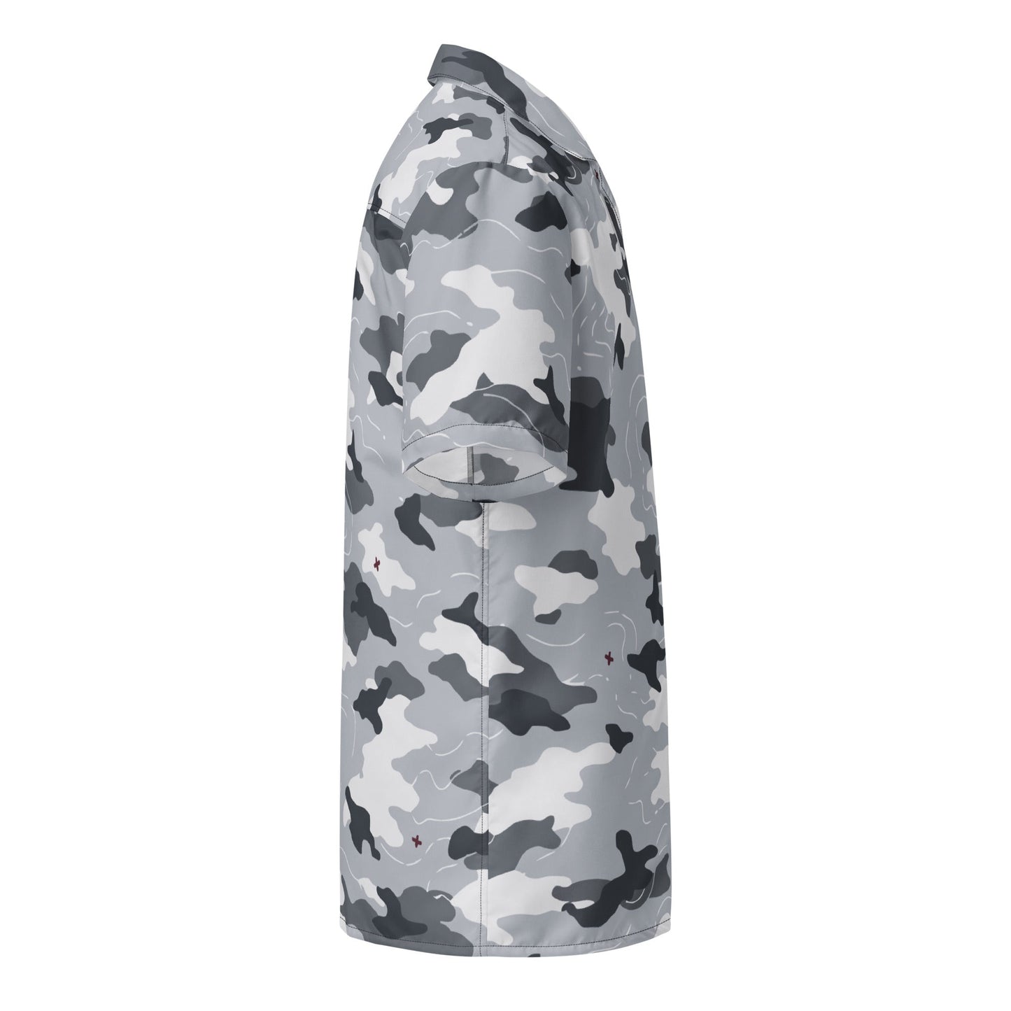 Frozen Tundra Topo CAMO Unisex Short-Sleeve Button Shirt