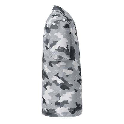 Frozen Tundra Topo CAMO Unisex Short-Sleeve Button Shirt