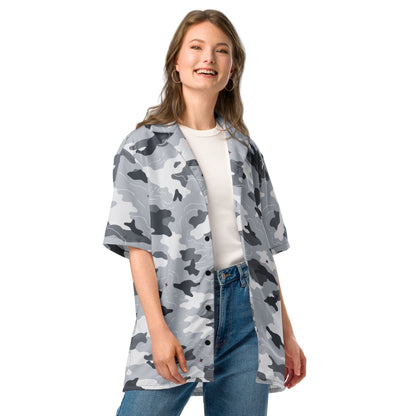 Frozen Tundra Topo CAMO Unisex Short-Sleeve Button Shirt