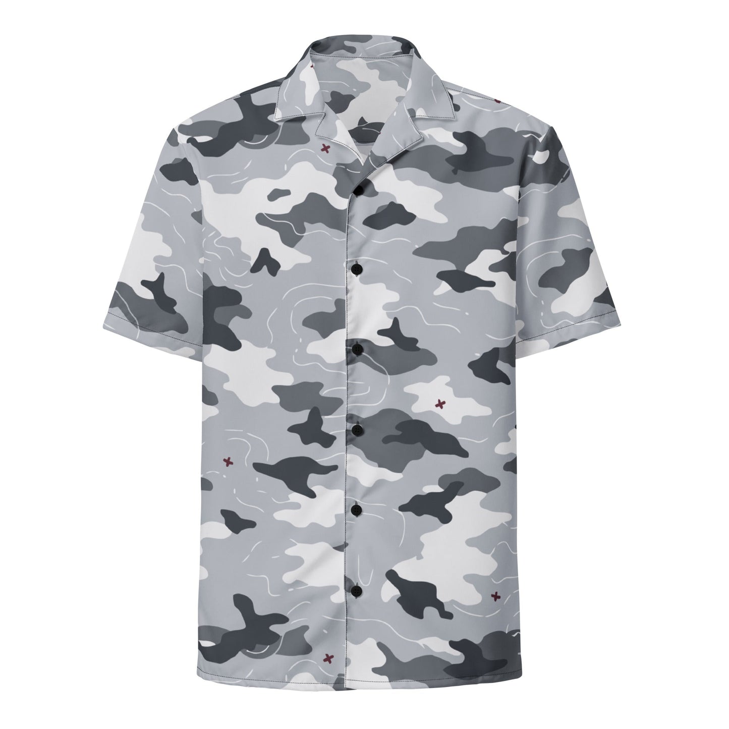 Frozen Tundra Topo CAMO Unisex Short-Sleeve Button Shirt