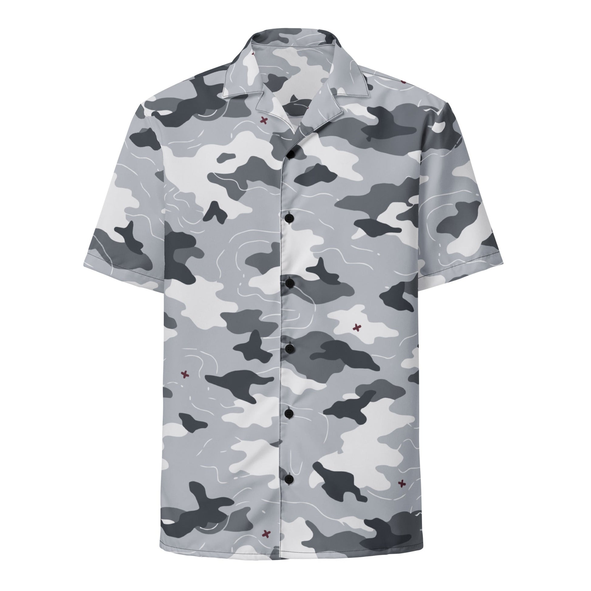 Frozen Tundra Topo CAMO Unisex Short-Sleeve Button Shirt