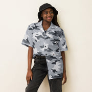 Frozen Tundra Topo CAMO Unisex Short-Sleeve Button Shirt