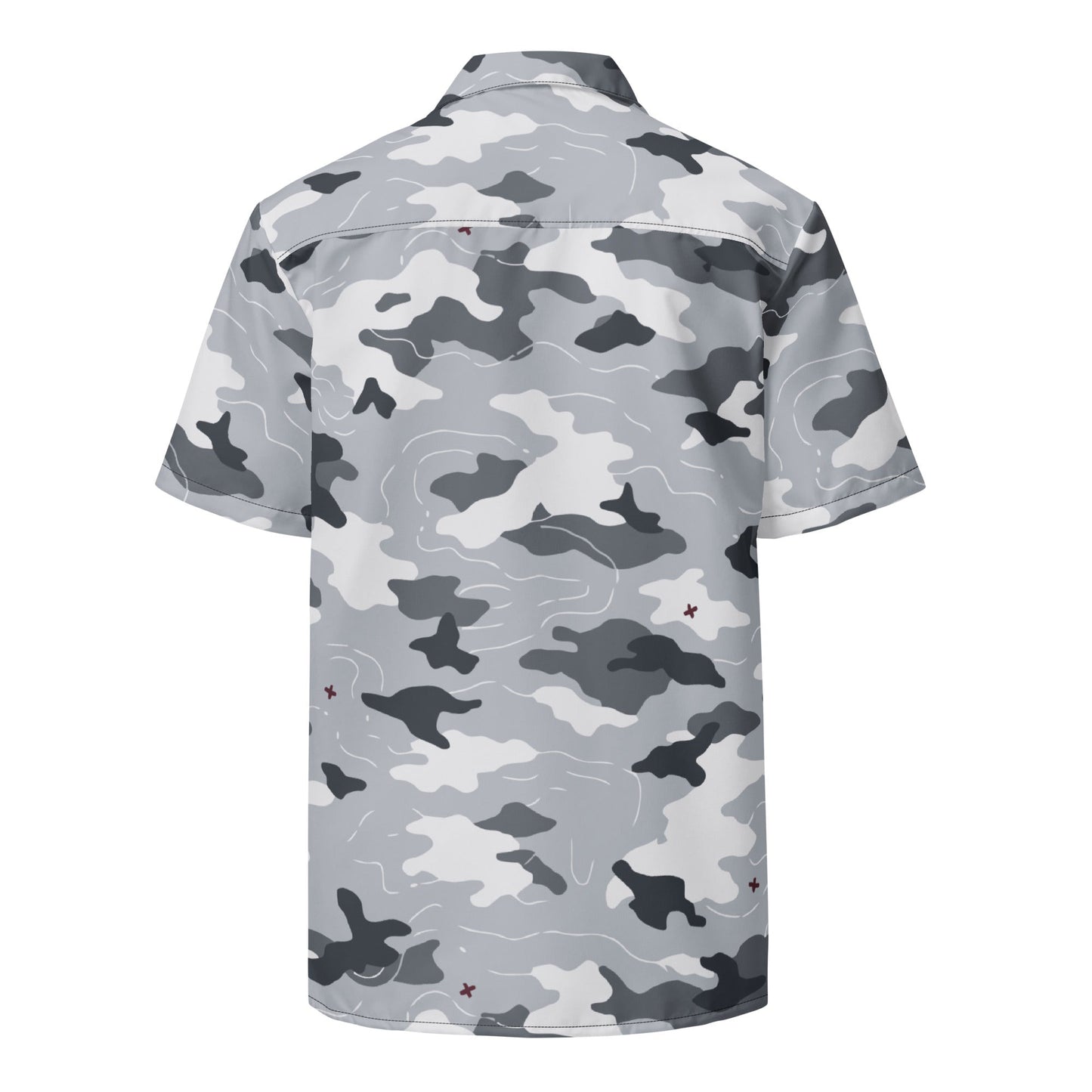 Frozen Tundra Topo CAMO Unisex Short-Sleeve Button Shirt