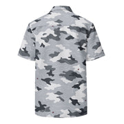 Frozen Tundra Topo CAMO Unisex Short-Sleeve Button Shirt