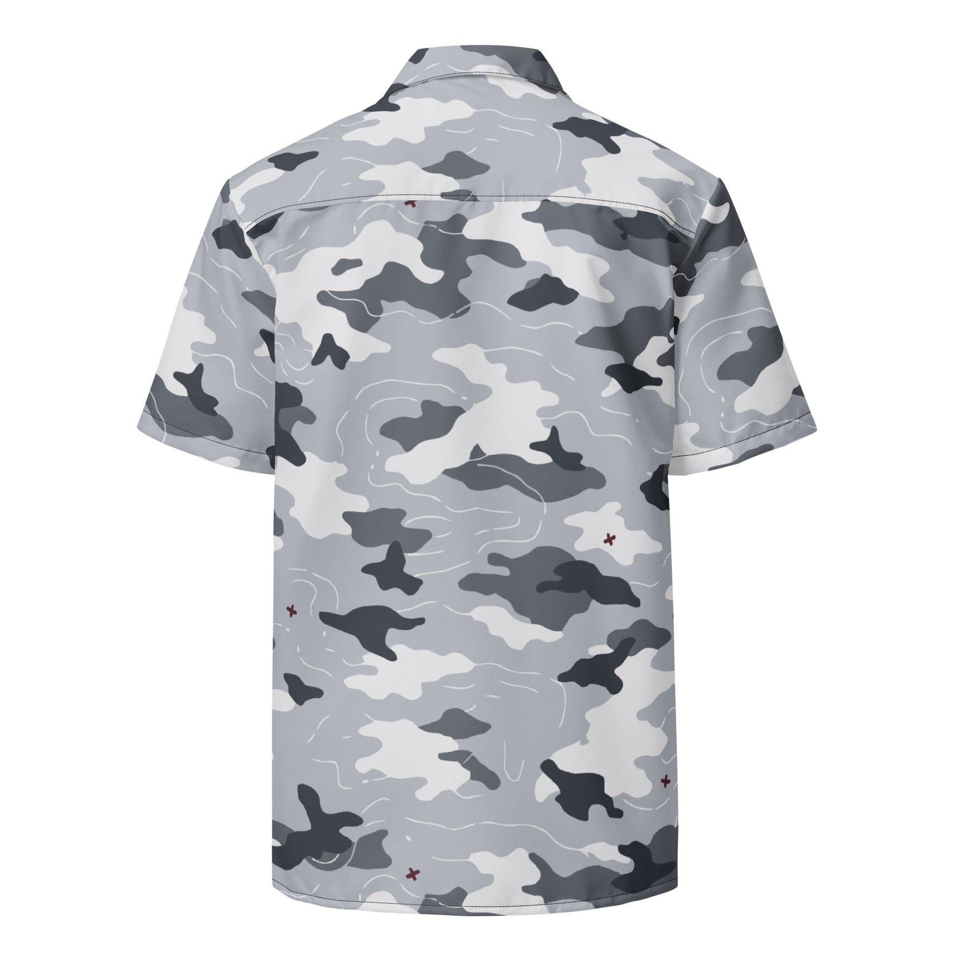 Frozen Tundra Topo CAMO Unisex Short-Sleeve Button Shirt