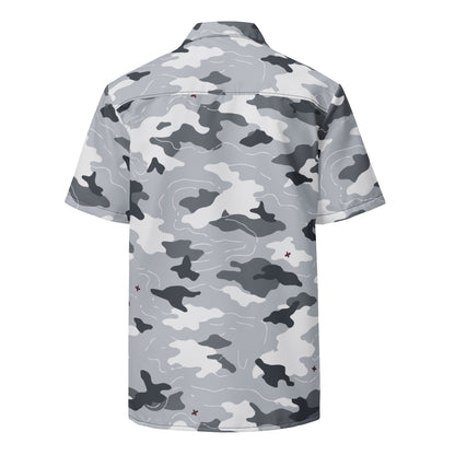 Frozen Tundra Topo CAMO Unisex Short-Sleeve Button Shirt