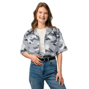 Frozen Tundra Topo CAMO Unisex Short-Sleeve Button Shirt