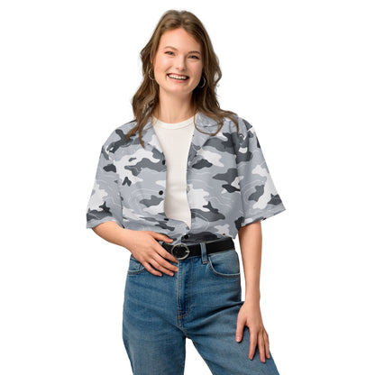 Frozen Tundra Topo CAMO Unisex Short-Sleeve Button Shirt