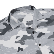 Frozen Tundra Topo CAMO Unisex Short-Sleeve Button Shirt