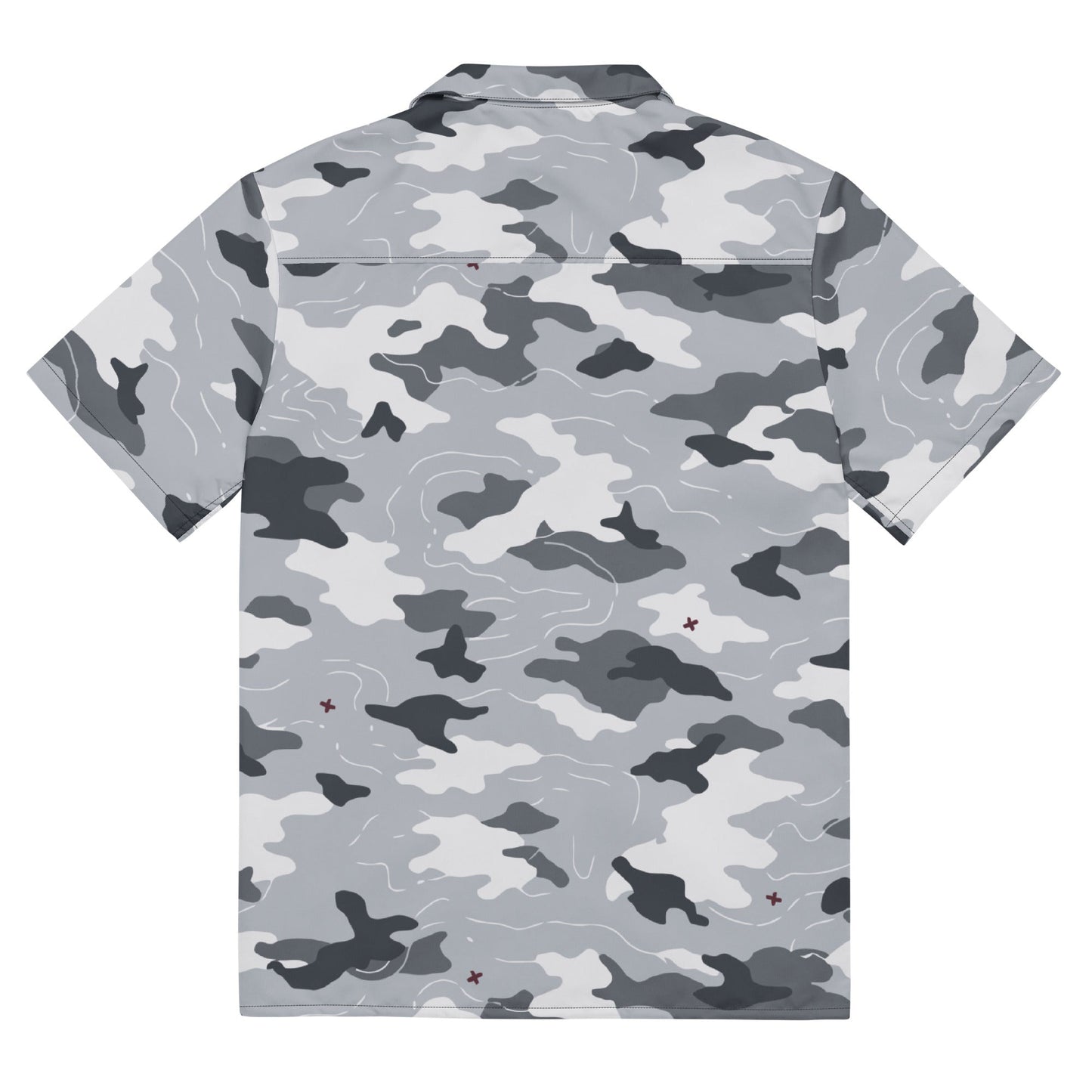Frozen Tundra Topo CAMO Unisex Short-Sleeve Button Shirt