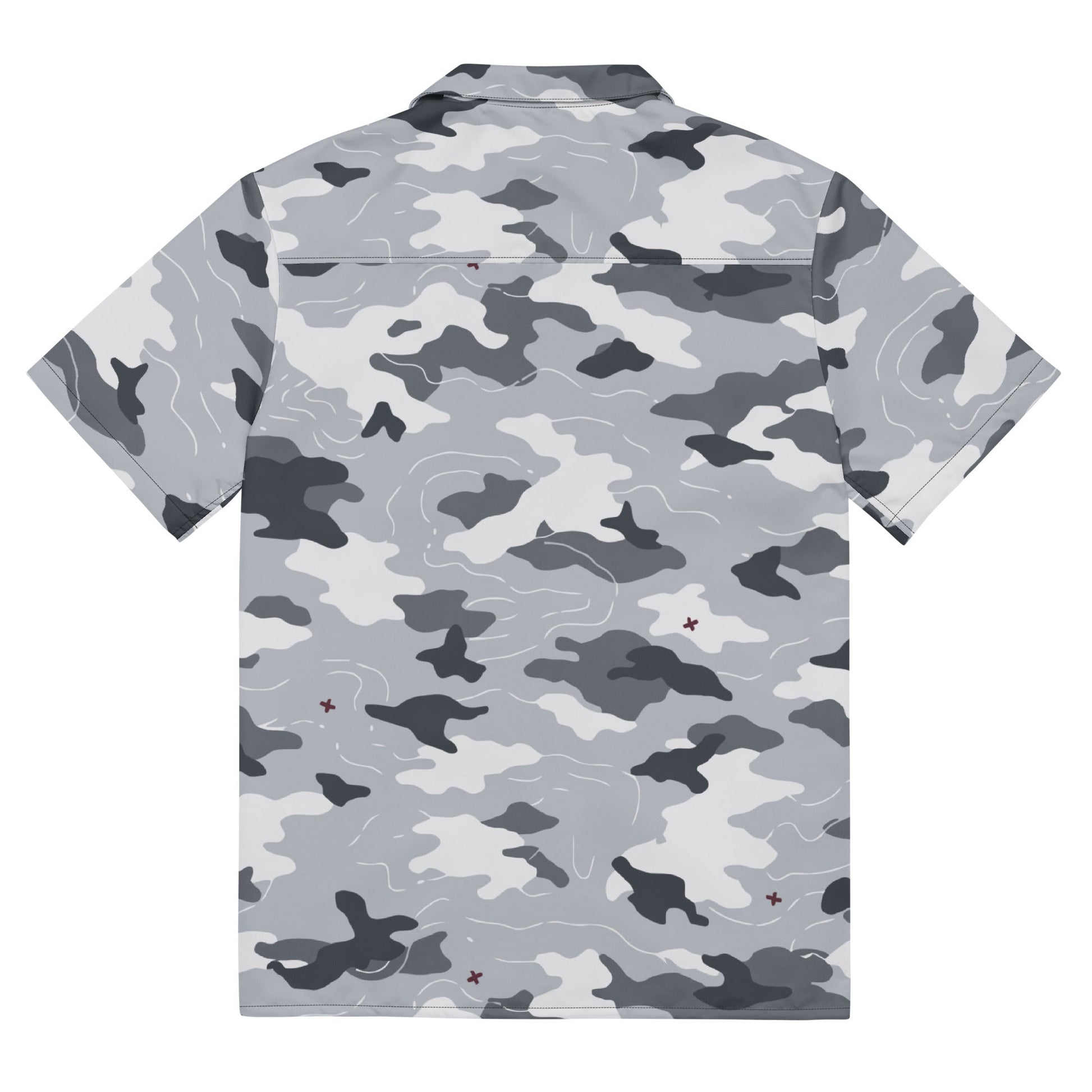 Frozen Tundra Topo CAMO Unisex Short-Sleeve Button Shirt