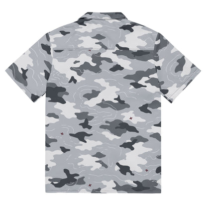 Frozen Tundra Topo CAMO Unisex Short-Sleeve Button Shirt