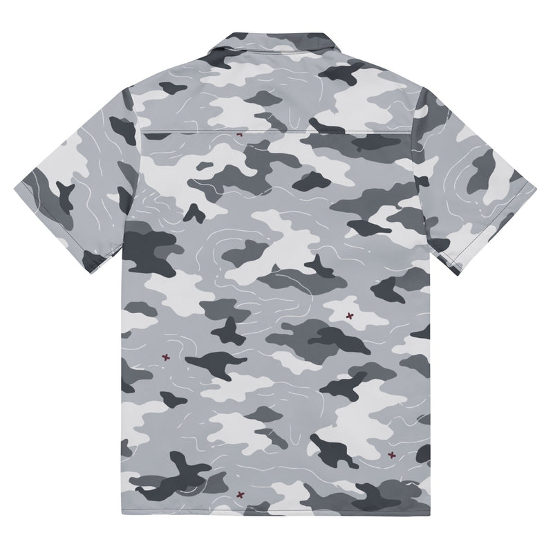 Frozen Tundra Topo CAMO Unisex Short-Sleeve Button Shirt
