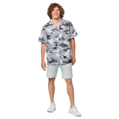 Frozen Tundra Topo CAMO Unisex Short-Sleeve Button Shirt