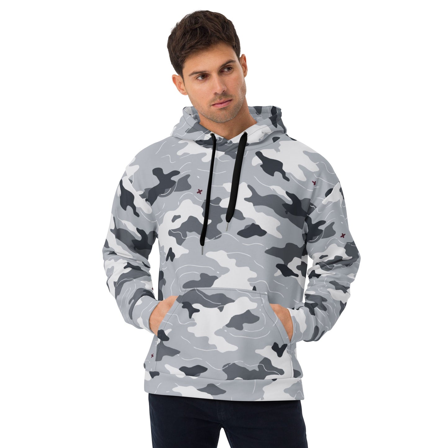 Frozen Tundra Topo CAMO Unisex Hoodie - 2XS - Hoodies