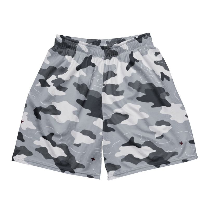 Frozen Tundra Topo CAMO Unisex Mesh Shorts - 2XS