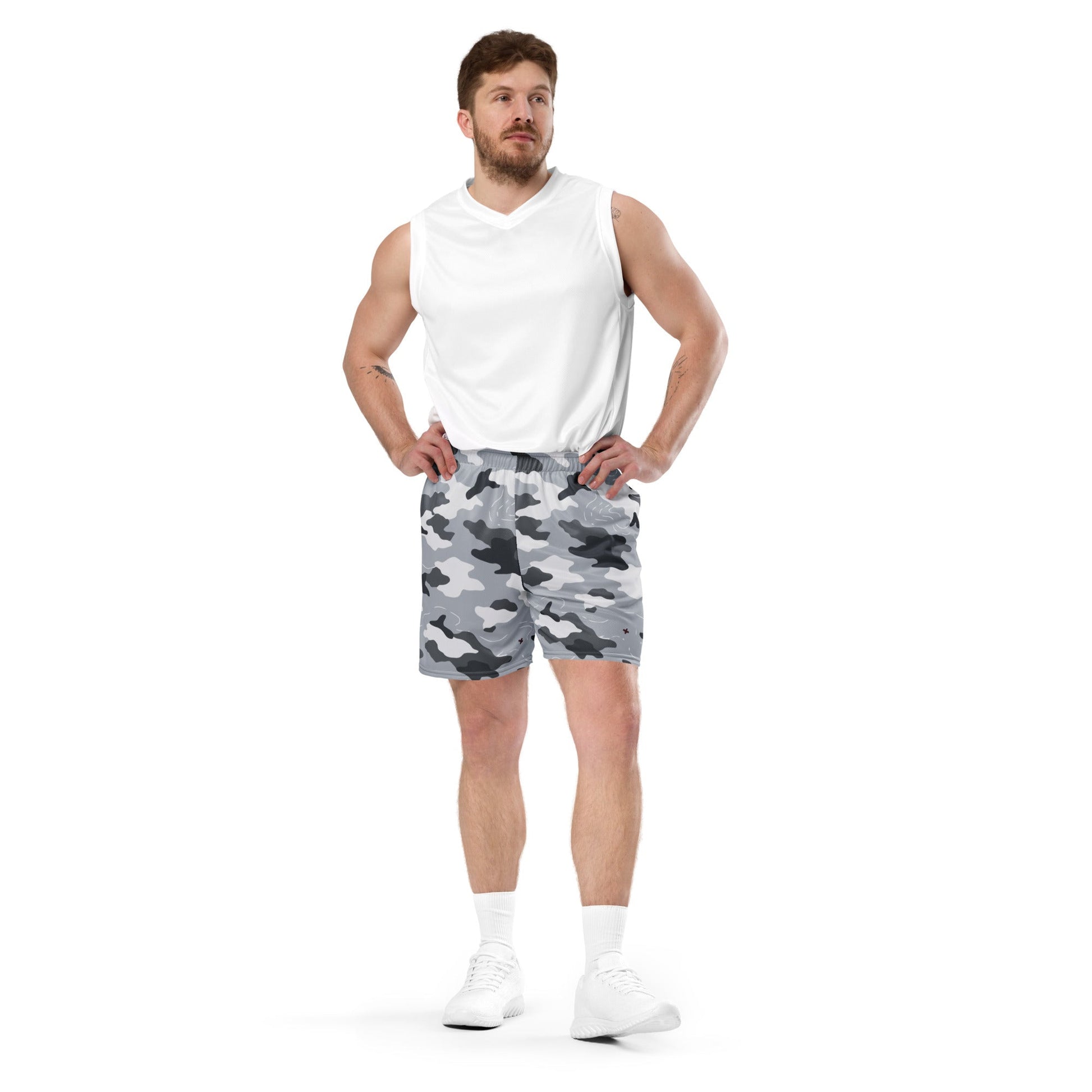 Frozen Tundra Topo CAMO Unisex mesh shorts - Mesh Shorts