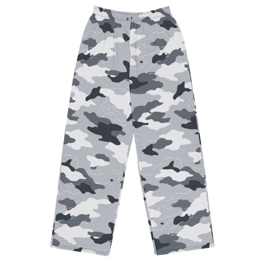 Frozen Tundra Topo CAMO unisex wide-leg pants - 2XS - Wide-leg Pants
