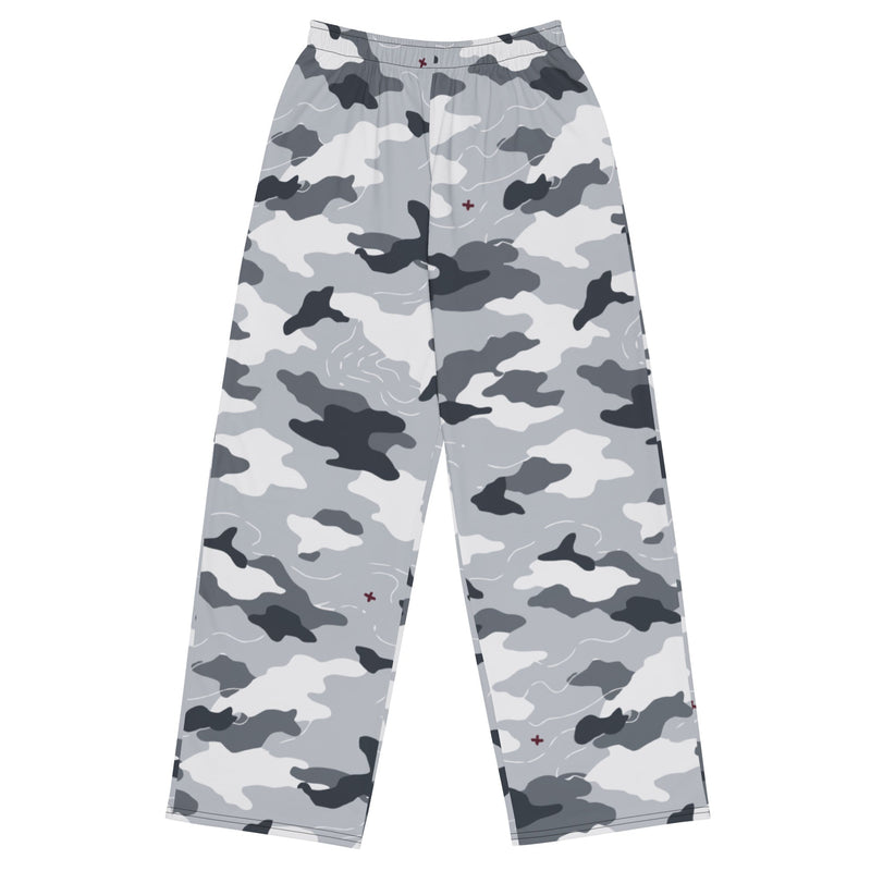 Frozen Tundra Topo CAMO Unisex Wide-Leg Leisure Pants - 2XS