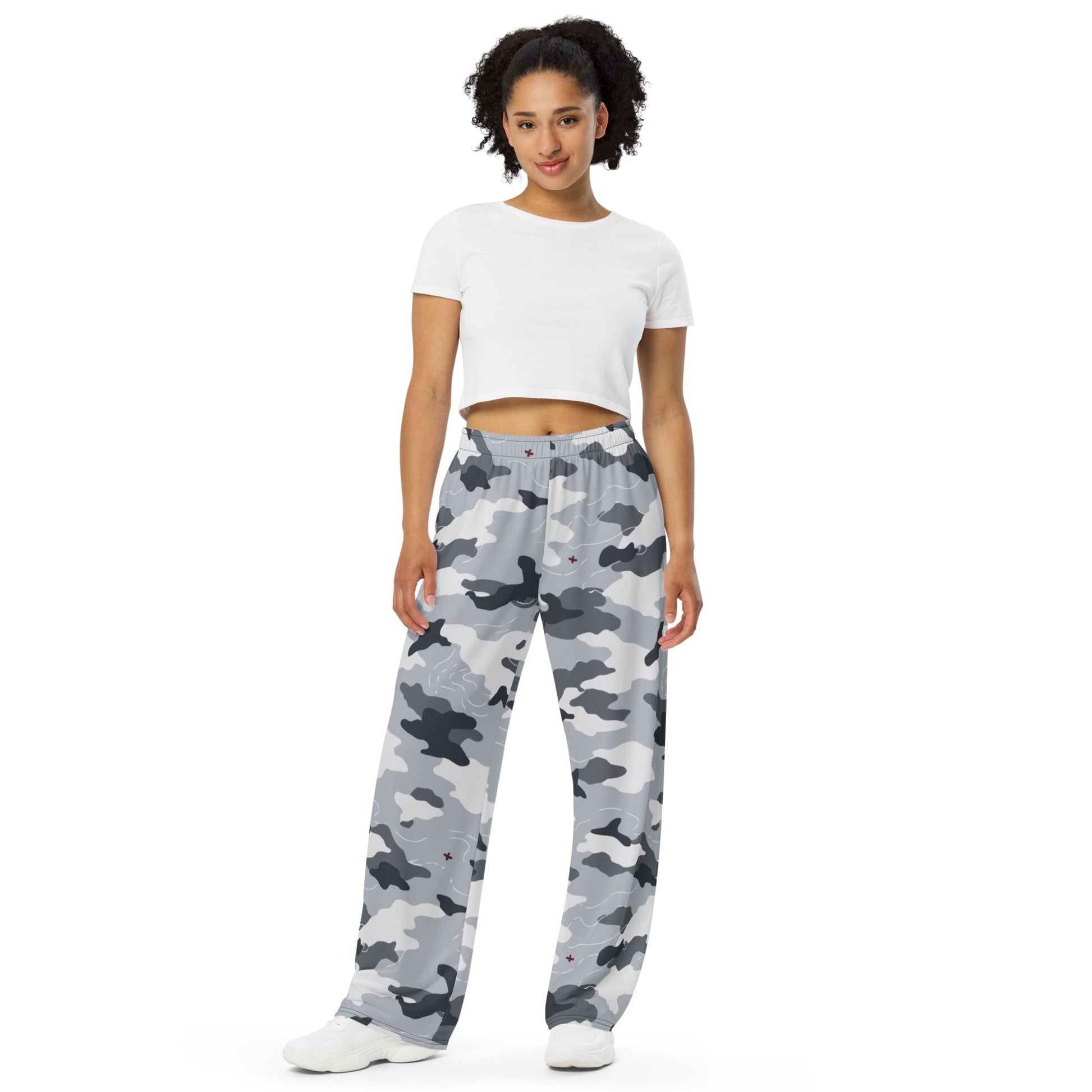Frozen Tundra Topo CAMO unisex wide-leg pants - Wide-leg Pants