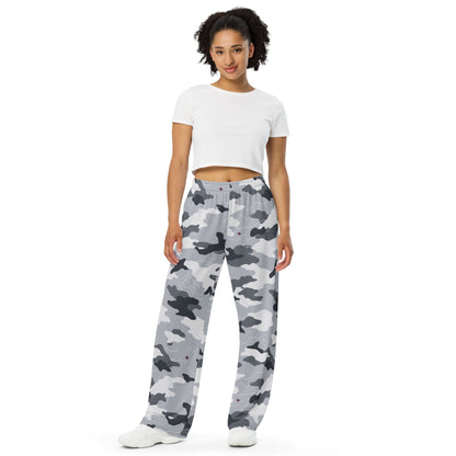 Frozen Tundra Topo CAMO unisex wide-leg pants - Wide-leg Pants
