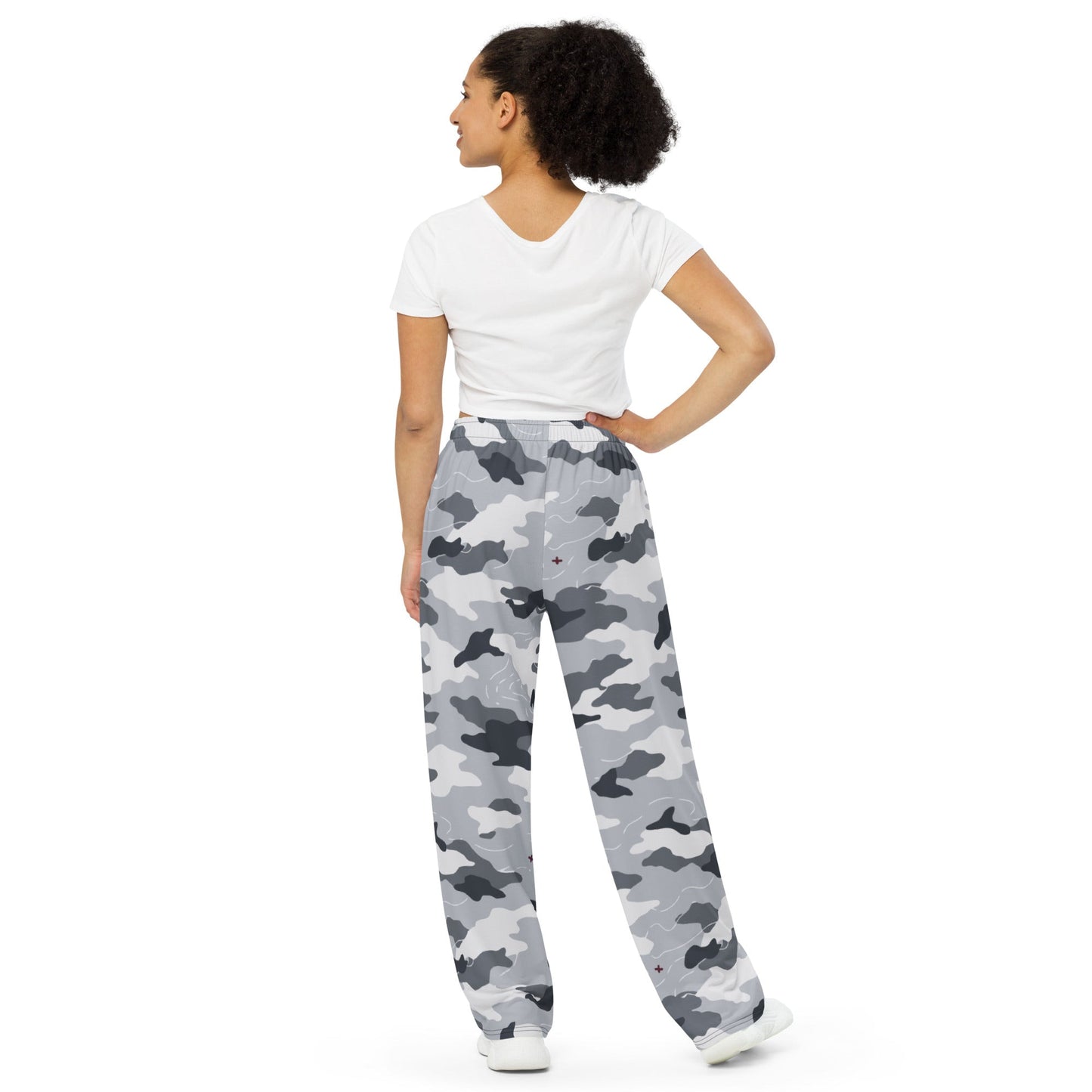 Frozen Tundra Topo CAMO unisex wide-leg pants - Wide-leg Pants