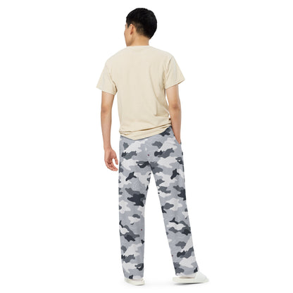Frozen Tundra Topo CAMO unisex wide-leg pants - Wide-leg Pants