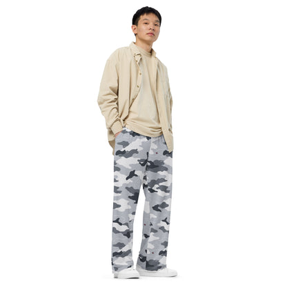 Frozen Tundra Topo CAMO unisex wide-leg pants - Wide-leg Pants