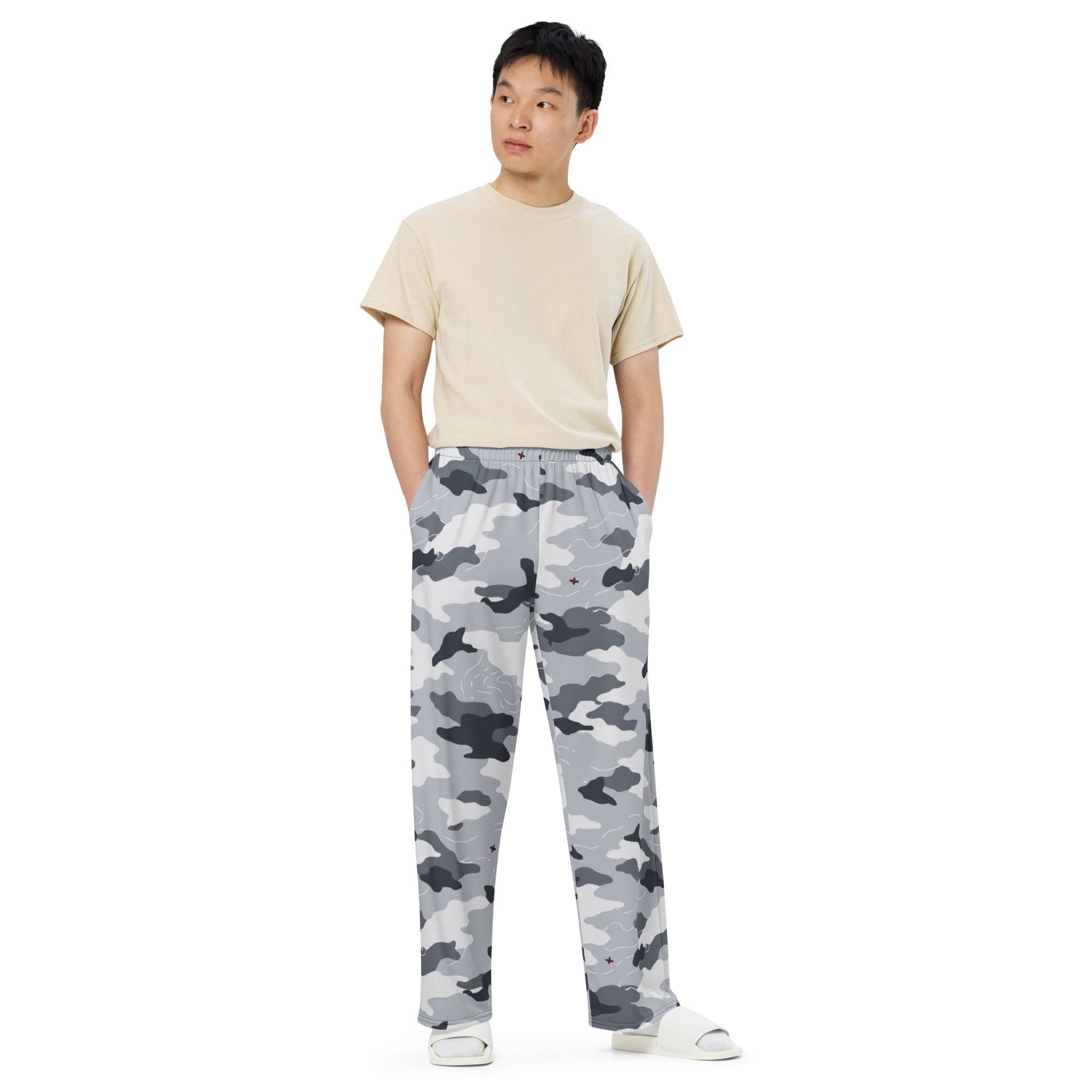 Frozen Tundra Topo CAMO unisex wide-leg pants - Wide-leg Pants