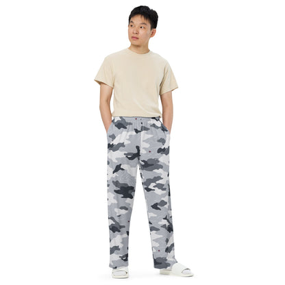 Frozen Tundra Topo CAMO unisex wide-leg pants - Wide-leg Pants