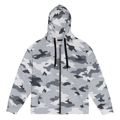 Frozen Tundra Topo CAMO Unisex zip hoodie - 2XS - Zip Hoodies