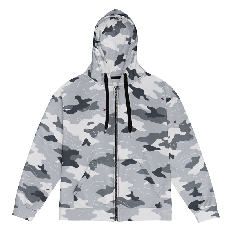 Frozen Tundra Topo CAMO Unisex Zip Hoodie - 2XS