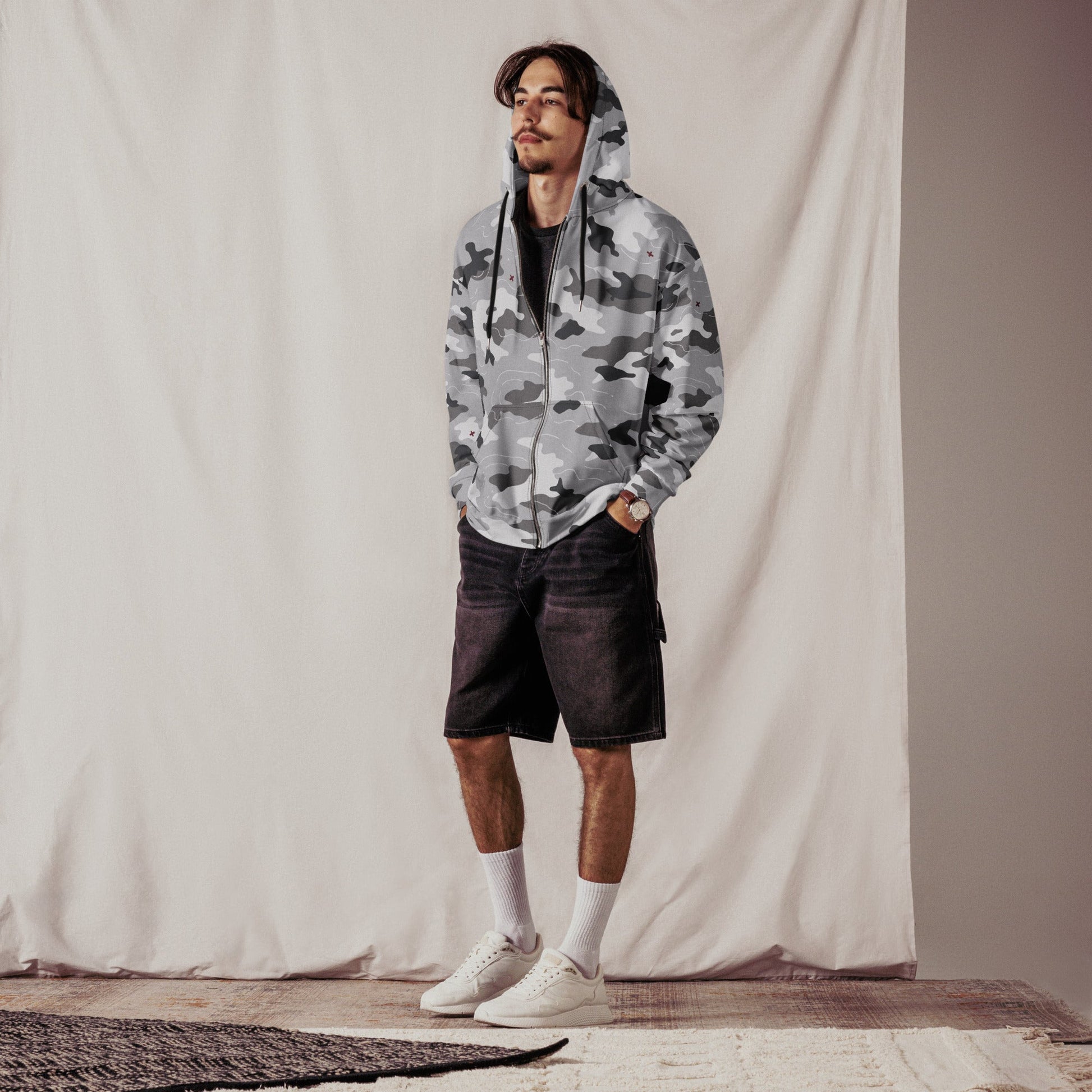 Frozen Tundra Topo CAMO Unisex zip hoodie - Zip Hoodies