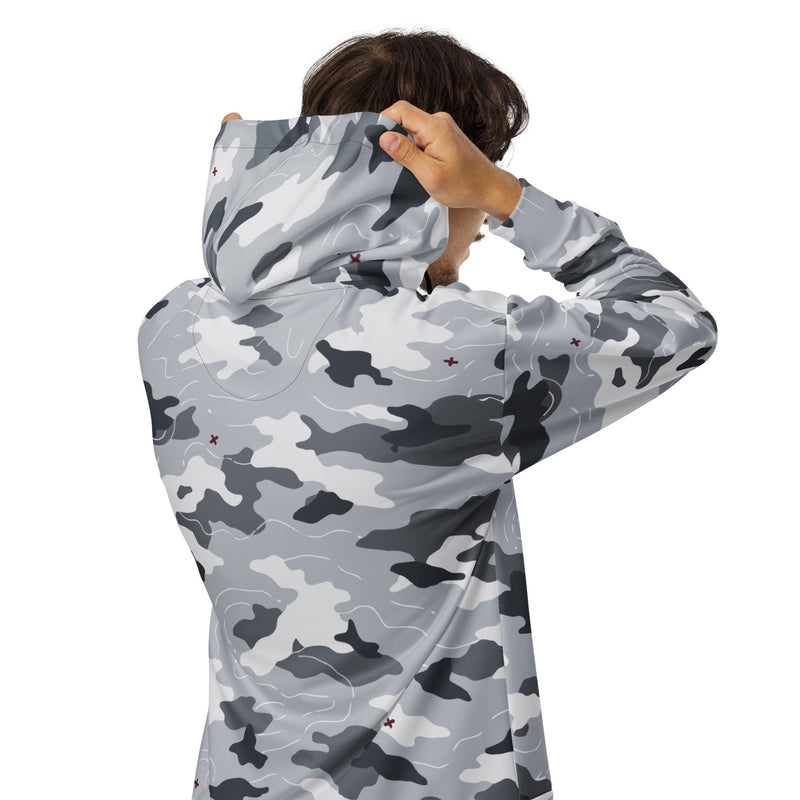 Frozen Tundra Topo CAMO Unisex Zip Hoodie