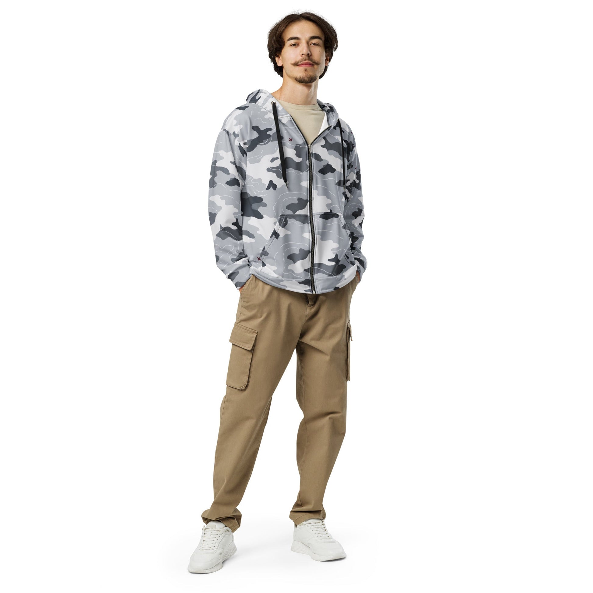 Frozen Tundra Topo CAMO Unisex zip hoodie - Zip Hoodies