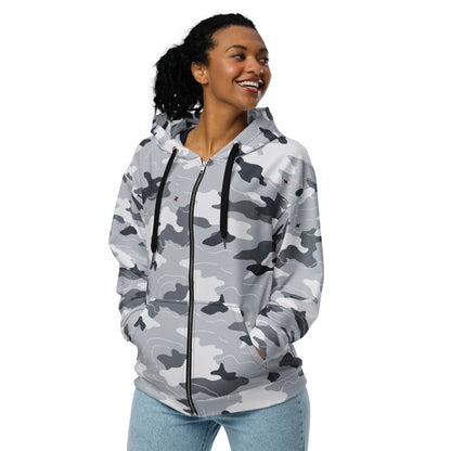 Frozen Tundra Topo CAMO Unisex zip hoodie - Zip Hoodies