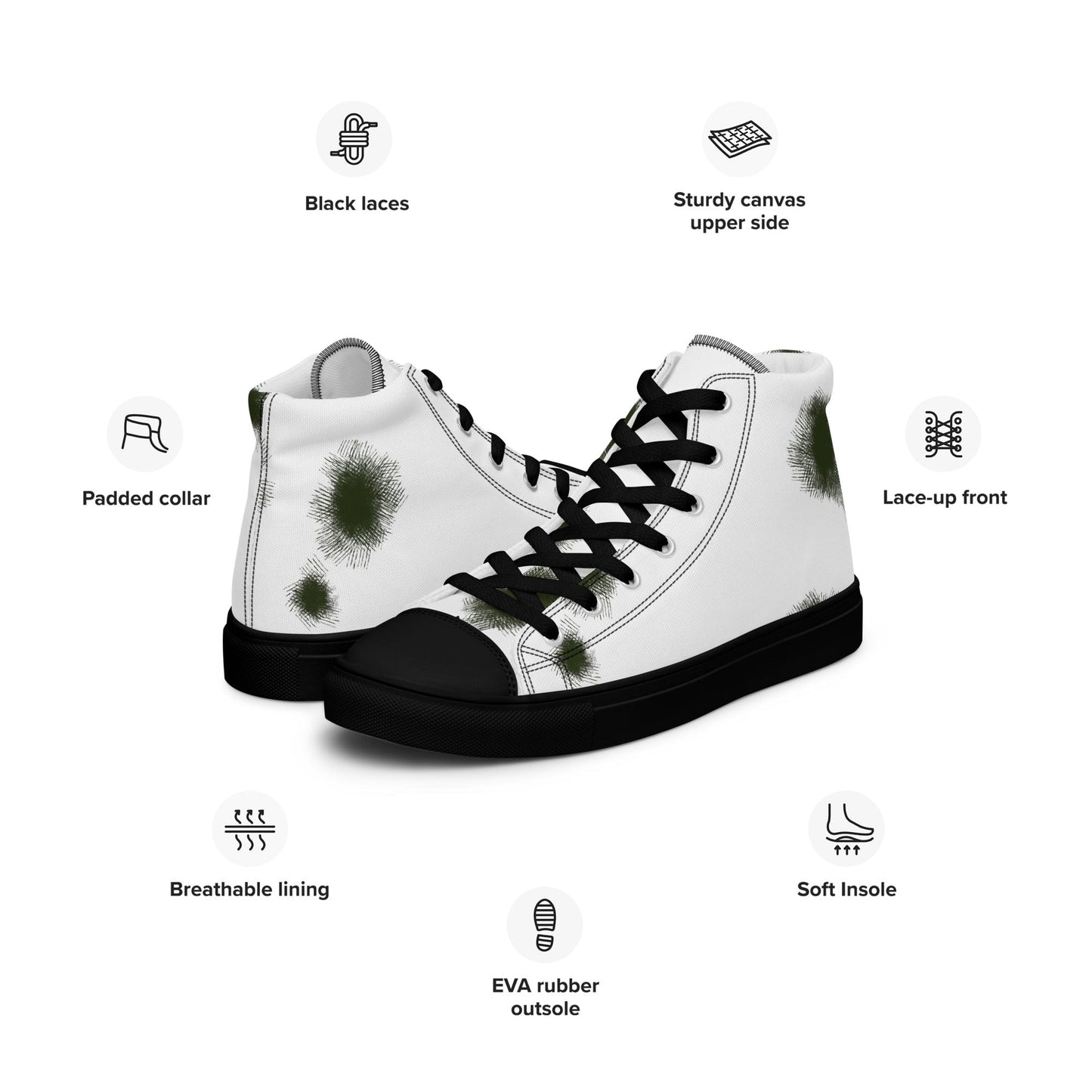 German Alpine Schneetarn CAMO Mens high top canvas shoes - High Top Canvas Shoes