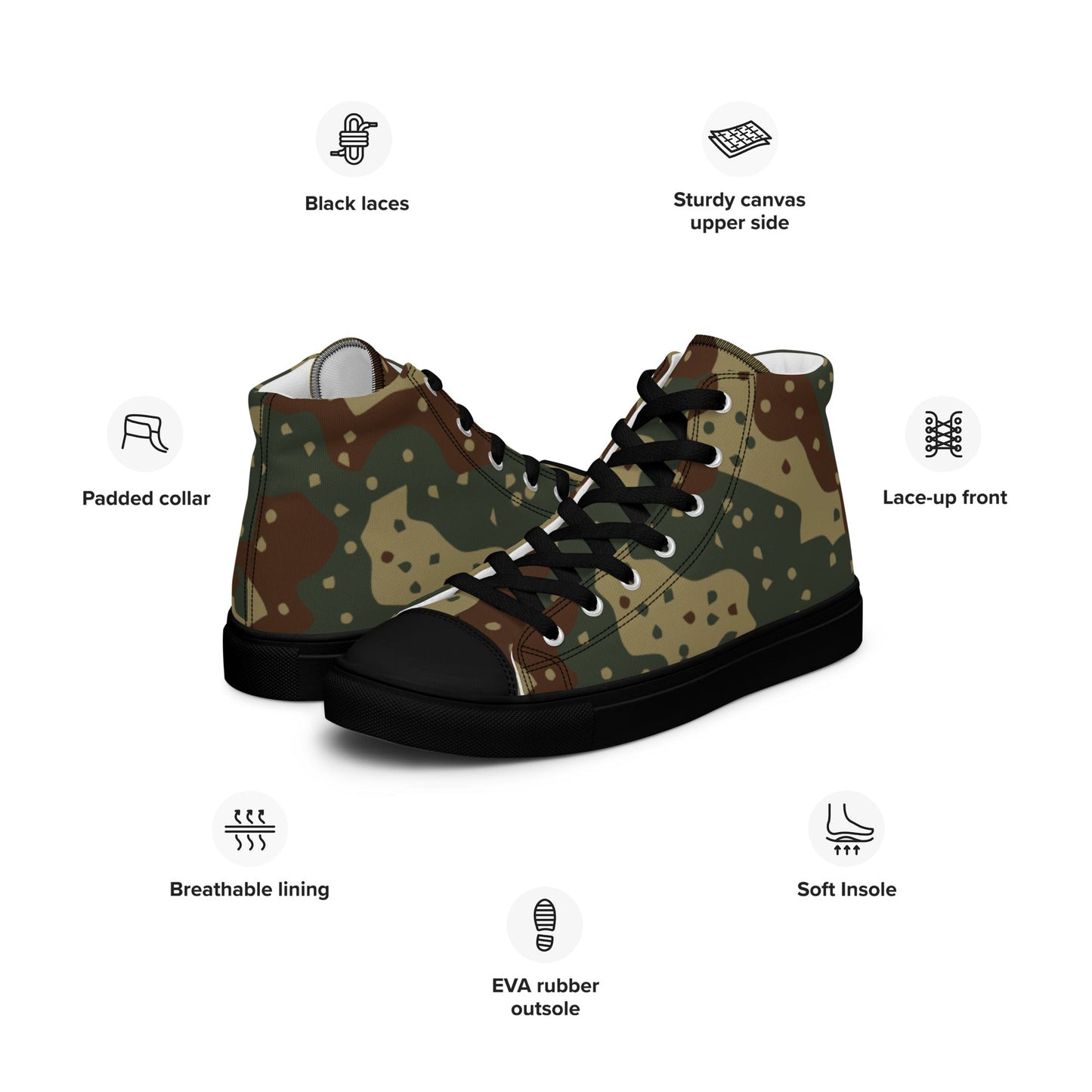 German Ambush Daimler-Benz Tank CAMO Mens high top canvas shoes - High Top Canvas Shoes