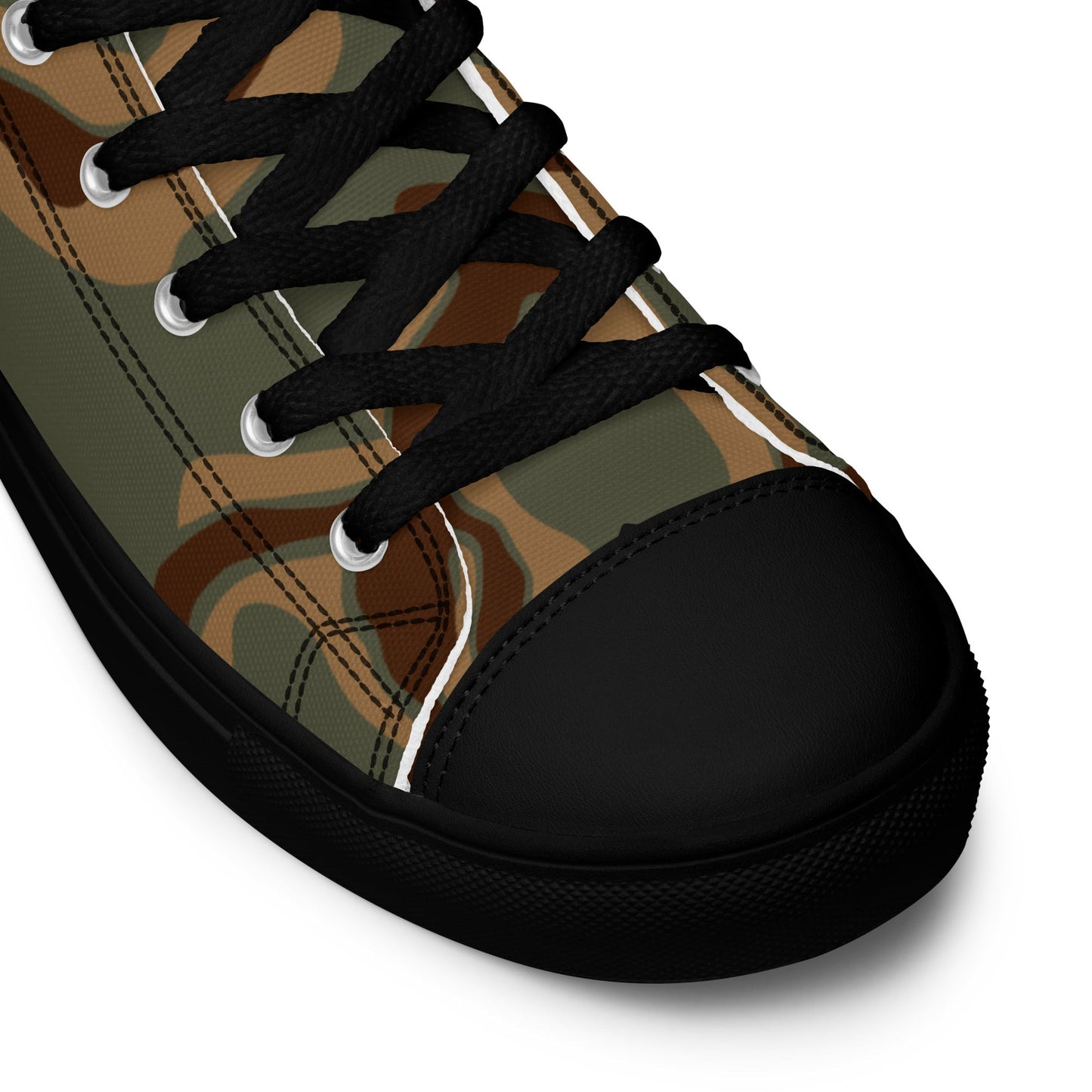 German Ambush Normandy Tank CAMO Mens high top canvas shoes - High Top Canvas Shoes